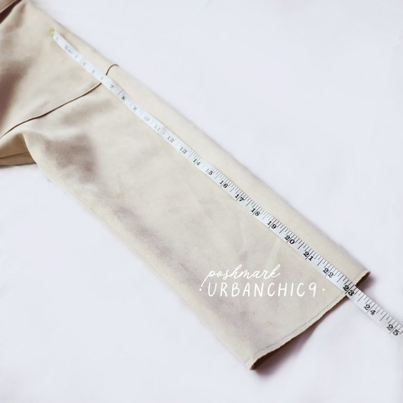 ZARA Faux Suede Belted Trench Coat Stone size M - Picture 11 of 15